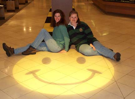 Shelley and Kay sitting on a happy face ;-)
