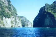 The natural limestone caves near the island
