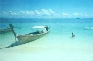 The crystal clear water at a beach where we stopped for lunch during our snorkelling trip