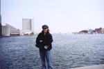 Candace chillin' in front of the water while Callie takes the picture, trying to over come the desire to shove her in.
