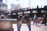 Ahoy there, mateys!&nbsp; We wanted to pose as pirates on the actual ship, but alas.&nbsp; Boarding the ship cost more Spanish dubloons than we were willing to part with. Yes....We know we're idiots...you don't have to tell us.