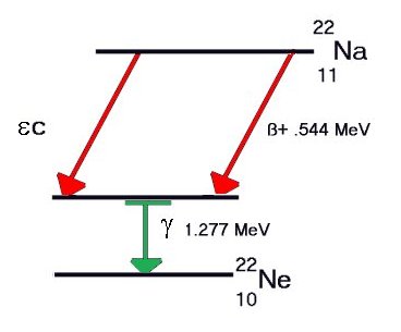 Schematic of Beta+ Decay and Electron capture