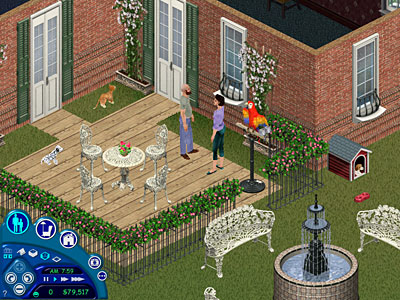 Doesn�t your garden look better with a parrot and some dogs?
