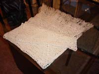 White crochet shawl