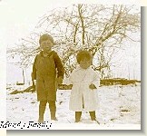 Grover and Annie Mundy experience snow for the first time.