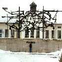 Artwork inspired from the people who suffered at the Concentration Camp in Dachau, Germany.  You can see how big the artwork piece is in comparison to me in the photo.