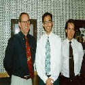 (l to r) My high school track / cross country coach, Mr. Vance, me, and assistant track / cross country coach, Mr. Moyer.  Both these men are two of the most respected men I've ever known.  I can't say enough good 
things about them.
