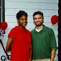 One of my very good friends from high school, Heather, and me.  I always used to tell her she was the only one I could see 