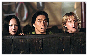 Lin (Fann Wong), Chon Wang (Jackie Chan) and Roy O'Bannon (Owen Wilson)