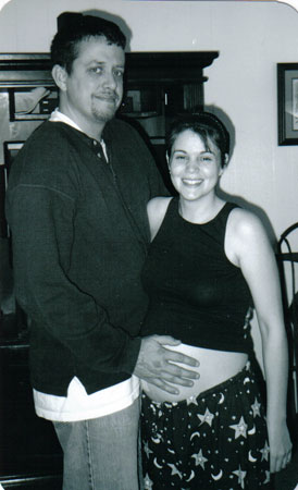 John with HollyCatheryn, 7 months pregnant