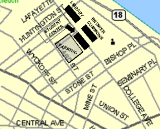 map of streets surrounding parking lot