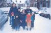 Snowy in front of our home in Rendell Street.