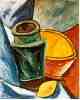 Cruche, bol et citron. Paris. Summer/1907. 62 x 48 cm. Oil on panel. Galerie Beyeler, Basel. 
