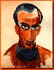 Portrait de Max Jacob . Paris. Early/1907. 62 x 47.5 cm. Gouache on paper mounted on cardboard. Collection Ludwig, Aix-la-Chapelle