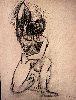 Trois femmes (�tude). Paris. Winter~Spring/1908. 63.2 x 47.9 cm. Charcoal. Mr & Mrs Jacques Gelman, Mexico City.