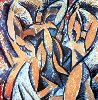 Trois femmes (Version Rhythm�e). Paris. Spring/1908. 91 x 91 cm. Oil on canvas. Sprengel Collection, Hannover. 
