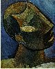 T�te d'homme. Paris. Spring [Fall]/1908. 27 x 21 cm. Gouache on wood. Mus�e Picasso, Paris.