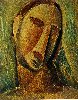 T�te de femme. Paris. Fall/1908. 27 x 21 cm. Gouache on panel. Mus�e Picasso, Paris. 