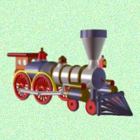 Steam Engine Train with Silver Cowcatcher
