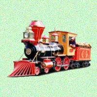 Steam Engine Train with Red Cowcatcher