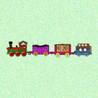 Steam Engine Train And Three Cars