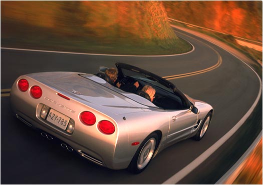 Silver Convertible Corvette