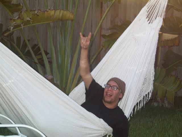 Oscar and his huge ass rockin in the hammock