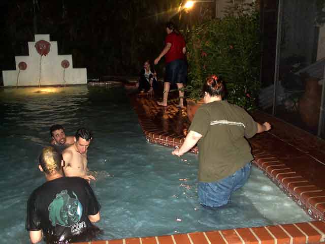 Hell you know it's a good time when people are getting in with all their clothes on