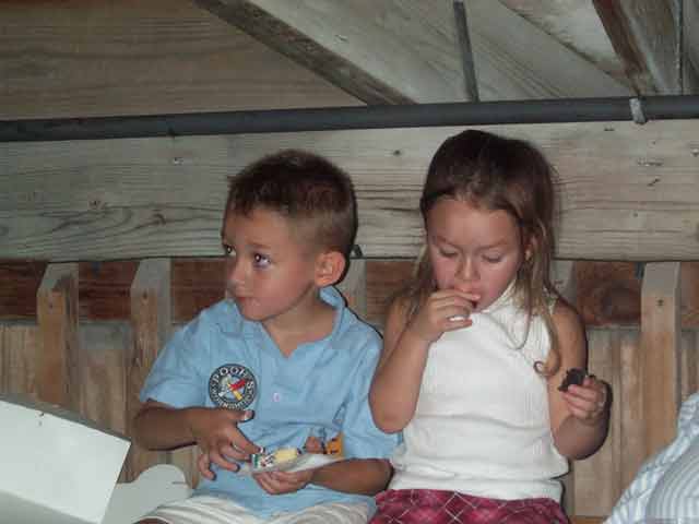 Ruben's Really Cute Nephew and Niece Chowing Down