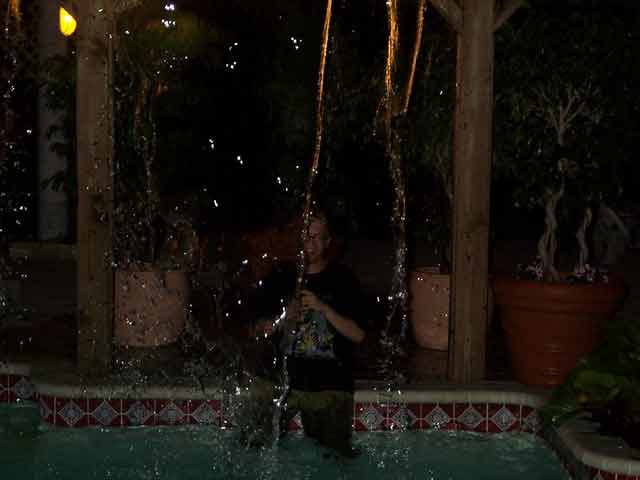 Ojim chillin behind the waterfall trying to stay cool