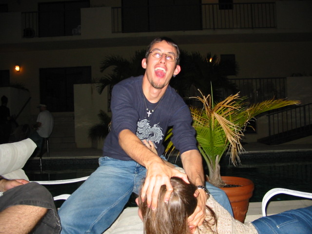 Ruben being obscene with his girlfriend.