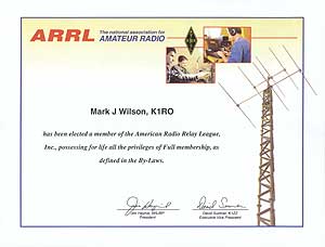 ARRL Members Certificate