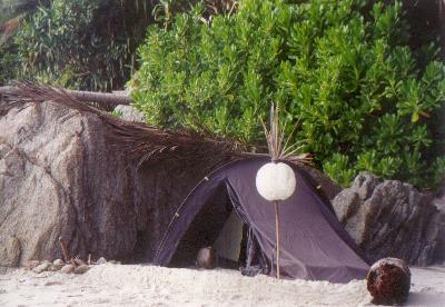 Castaway? My own little camp on the beach, including Wilson - Pulau Perhentian Kecil island