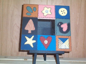 folk art mirror with stand