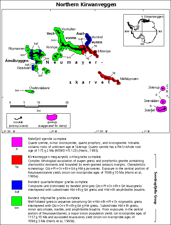 Northern Kirwanveggen geologic map