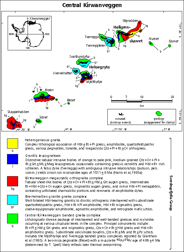 Central Kirwanveggen geologic map