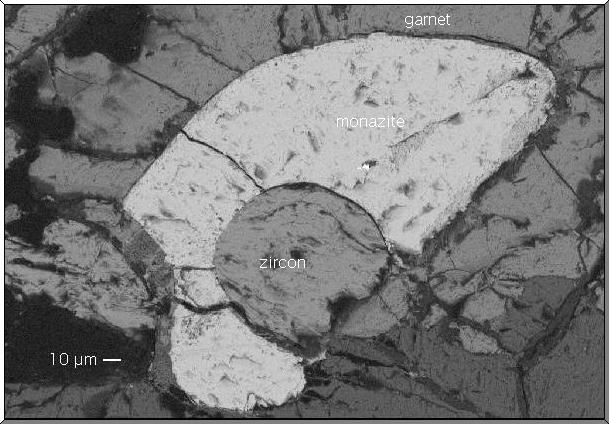Steenkampskraal zircon in monazite, BSE image