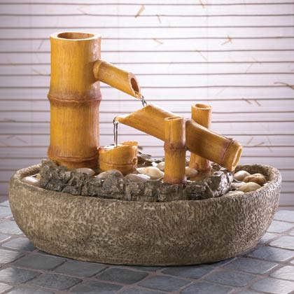 Soothing tabletop fountains
