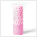 Pink & White Pillar Candle - Mist scented 8" high