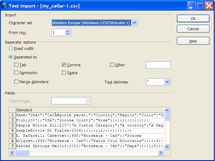Original Open Office Screen when not modified