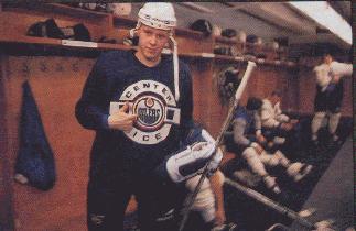 Niinimaa in the Oilers Locker Room