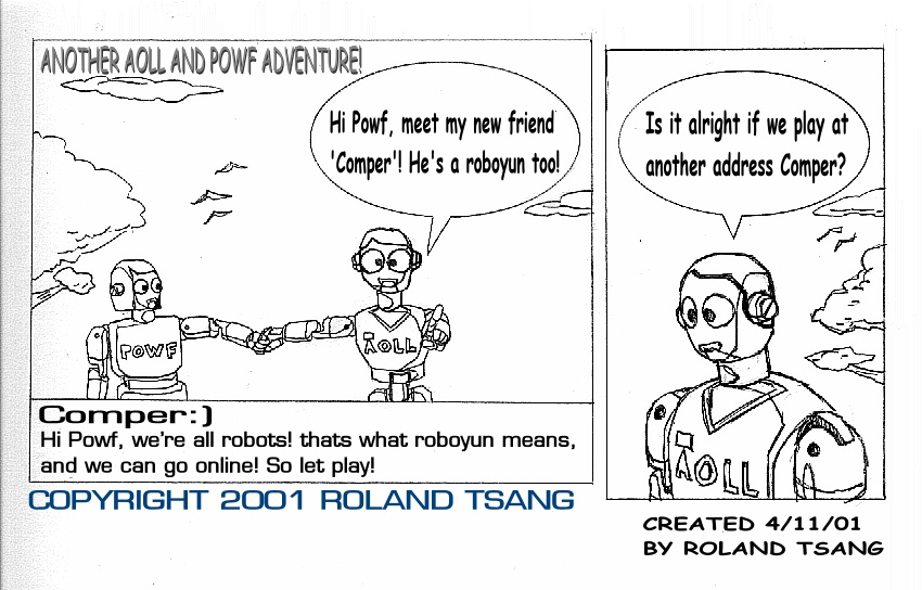 Aoll and Powf's first comicstrip appearance!-4/11/01