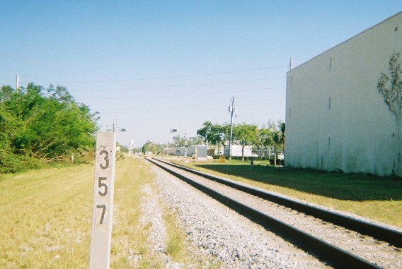 Looking north on the FEC in Miami at Milepost 357