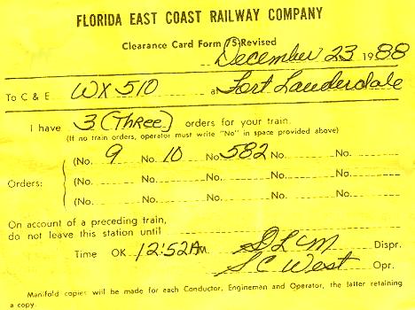 FEC Train Orders 'Clearance Card' from Ft. Lauderdale intermodal yard