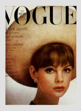 The hairstyles of the 60s were the antithesis of those of the 50s. 1950s hair was sculpted, sprayed, teased, and styled at the salon every week into a helmet of perfectly-formed curls, waves, and bouffants. Wigs and switches of false hair were often used to create the illusion of "bigger, better, more". Older women were especially guilty of such crimes against hair, while younger women preferred the relatively hip "flip" - shoulder-length hair backcombed slightly at the top and then curled out at the ends. In 1961 girls started to tame their hair not with spray, but with barettes and ribbons. Instead of keeping it atop the head in a beehive, it was curled into a bun or a coil and tied or pinned in place. Often a short fringe accompanied this look...