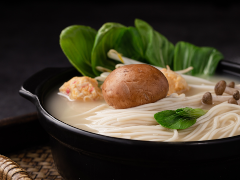 Mushroom soup in bowl.