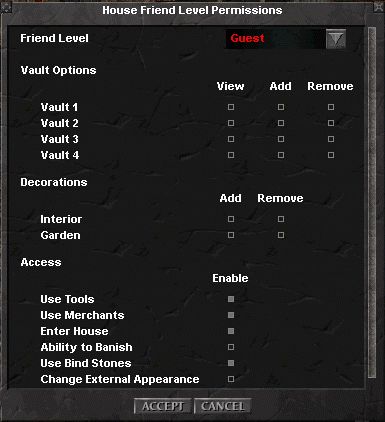 House Friend Level Permissions.