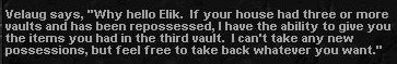 House Banker Message Referring to Personal Vaults.