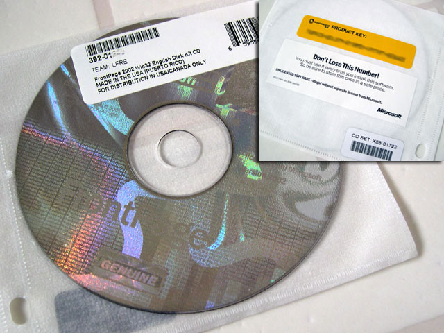 Microsoft FrontPage Software CD