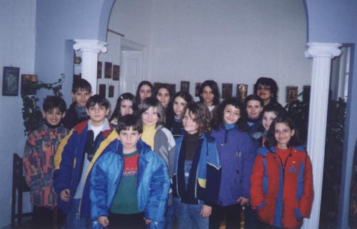 George with classmates